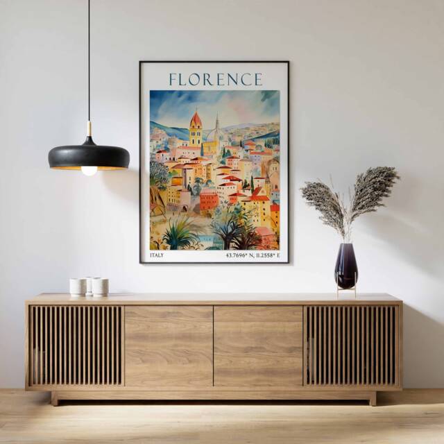 Florence Travel Print, Poster, Italy Wall Art, Italian Decor, Gift, Cathedral Art - image 1