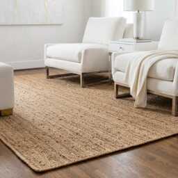 Natural Jute Rug Braided Area Bohemian Rug, Rectangle Custom Size Jute Rug, Square Rug Large - thumbnail 2