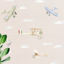 Airplanes & Clouds Wall Decals, Plastic-Free Kids Room Wall Stickers - thumbnail 2