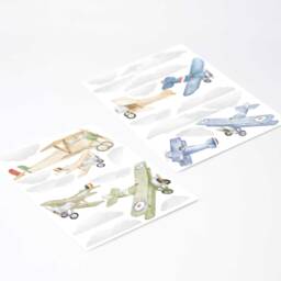 Airplanes & Clouds Wall Decals, Plastic-Free Kids Room Wall Stickers - thumbnail 4