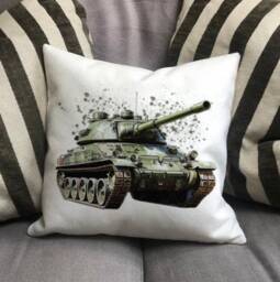Personalised Tank Country Canvas Cushion - Customised Army Linen History Cover With Inner Filler - thumbnail 3