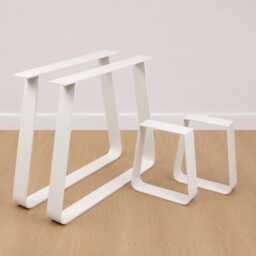 Trapezium Dining Table Legs, Steel Desk Coffee Bench Set Of 2 - thumbnail 3