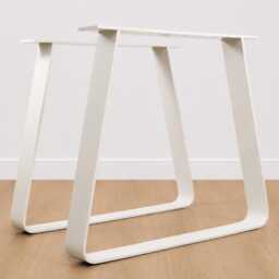 Trapezium Dining Table Legs, Steel Desk Coffee Bench Set Of 2 - thumbnail 2