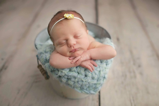 Blue Powder Puff Newborn Baby Blanket Photo Prop - image 1