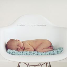 Blue Powder Puff Newborn Baby Blanket Photo Prop - thumbnail 4