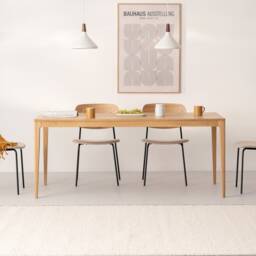 Hygg - Dining Table Made Of Solid Oak Wood, Mid-Century Modern - thumbnail 2