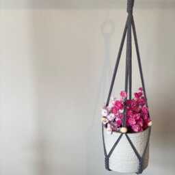Adjustable Macrame Plant Hanger No Tassel Indoor, Hanging Planter, Indoor Wall - thumbnail 4