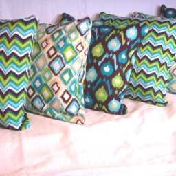 Turquoise, Brown & Chartreuse Ikat Pillow Cover - thumbnail 2