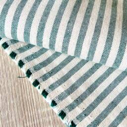 1375. Green Stripe Linen Look 100% Cotton Cushion Cover, Various Sizes - thumbnail 3