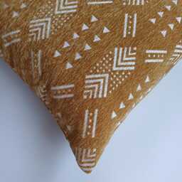 Moroccan Velvet Cushion Cover, Handmade Brocade Mustard Yellow Pillow Case, Decorative 20''x20''/50x50 cm - thumbnail 3