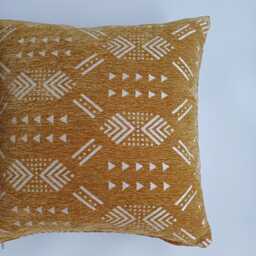Moroccan Velvet Cushion Cover, Handmade Brocade Mustard Yellow Pillow Case, Decorative 20''x20''/50x50 cm - thumbnail 2