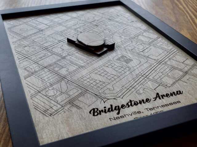 Bridgestone Arena Wall Art Laser Engraved Wood, Nashville Predators Gift - image 1