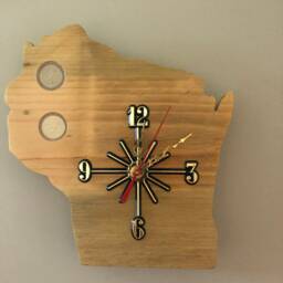 Wisconsin Handmade State Quarter Cloch With Inlaid Quarters. Choice Of Wood. Customizable - thumbnail 2