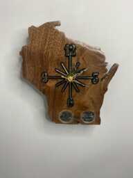 Wisconsin Handmade State Quarter Cloch With Inlaid Quarters. Choice Of Wood. Customizable