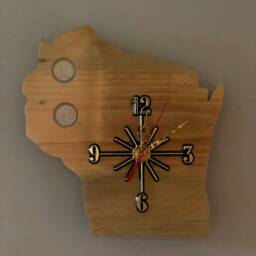 Wisconsin Handmade State Quarter Cloch With Inlaid Quarters. Choice Of Wood. Customizable - thumbnail 3