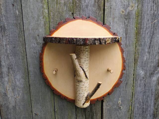 Wooden Rack, Key Holder, Rustic Wood Shelf - image 1