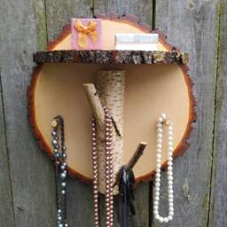Wooden Rack, Key Holder, Rustic Wood Shelf - thumbnail 2
