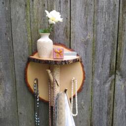 Wooden Rack, Key Holder, Rustic Wood Shelf - thumbnail 3