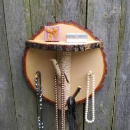 Wooden Rack, Key Holder, Rustic Wood Shelf - thumbnail 4