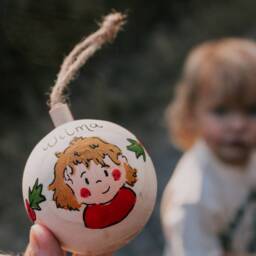 Personalized Portrait Christmas Bauble, Hand-Painted Wooden Ornament - thumbnail 2