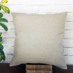 Faux Leather & Linen Pillow Cover, Old Saddle Tan Cushion - thumbnail 4