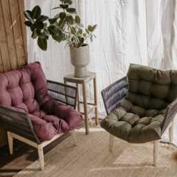 Water-Resistant Tufted Floor Cushion Outdoor Sofa Pillow, Custom Size - thumbnail 3