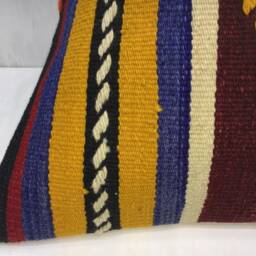 Vintage Turkish Kilim Pillow Cover, Handwoven Bohemian Accent - 16x16 - thumbnail 3