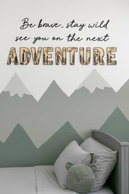 Adventure Nursery Wall Sign - Be Brave Stay Wild Wood Decor For Kids Room - image 1