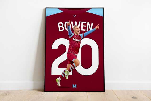 Jarrod Bowen Legend Shirt Print, West Ham United Poster, Football Wall Art, Posters, Fc - image 1
