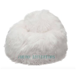 Icelandic Sheepskin Beanbag Chair Natural White, Soft & Cozy - thumbnail 3