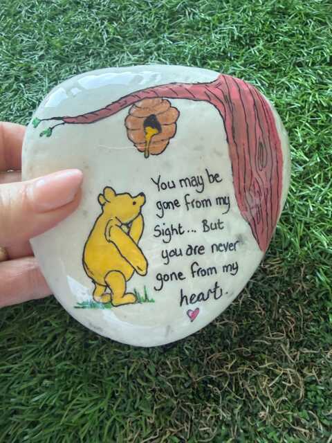 Handmade Winnie The Pooh Quote Stone Missing You Gift Memorial - image 1