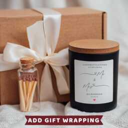 Couple Wedding Day Candle Gift Set Box Mr & Mrs Gifts Present Card B - thumbnail 2
