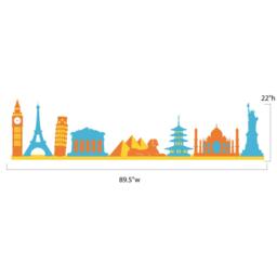 World Landmarks Border - 8 Landmarks - Wall Decal Custom Vinyl Art Stickers - thumbnail 3