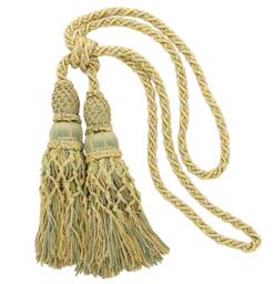 "D??copro Curtain & Drapery Double Tassel Tieback, Length 10"" - 25cm, Spread 38"