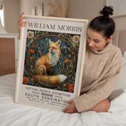 William Morris Print, Art, Exhibition Poster, Woodland Nursery Decor, Fox Gifts, Nature Wall Animal Prints - thumbnail 2