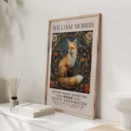 William Morris Print, Art, Exhibition Poster, Woodland Nursery Decor, Fox Gifts, Nature Wall Animal Prints - thumbnail 3