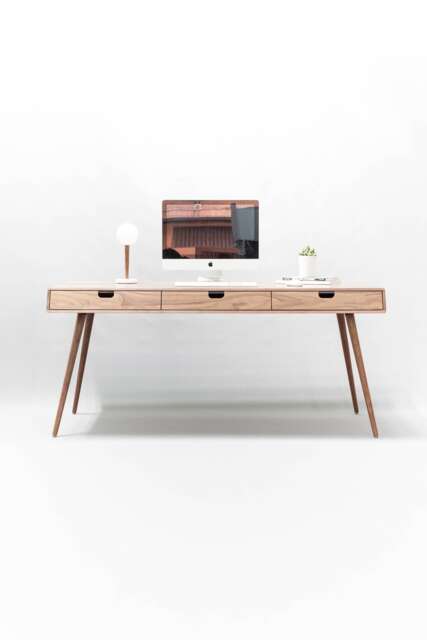 Desk in Walnut/Oak Wood, Bureau, Dressing Table, Office Desk, Mid Century, Tantik - image 1