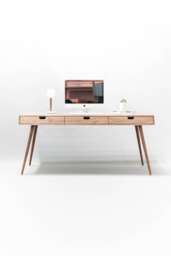 Desk in Walnut/Oak Wood, Bureau, Dressing Table, Office Desk, Mid Century, Tantik