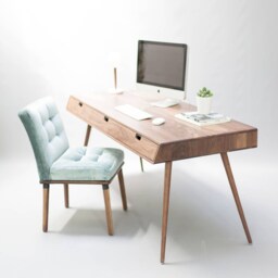 Desk in Walnut/Oak Wood, Bureau, Dressing Table, Office Desk, Mid Century, Tantik - thumbnail 2