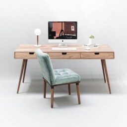 Desk in Walnut/Oak Wood, Bureau, Dressing Table, Office Desk, Mid Century, Tantik - thumbnail 3
