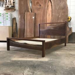 Classic Style Natural Edge Walnut Bed With Dovetails - thumbnail 3