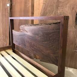 Classic Style Natural Edge Walnut Bed With Dovetails - thumbnail 2