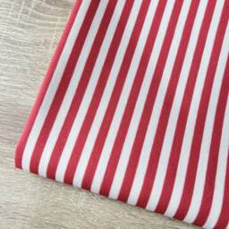 1400. Claremont Stripe Soft Red, Handmade 100% Cotton Cushion Cover, Various Sizes - thumbnail 3