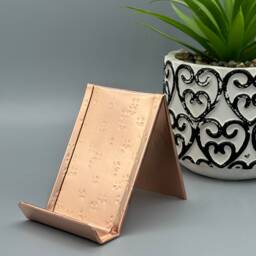 Hammered Raw Copper Desk Set Business Card Holder & Pen Cup - thumbnail 4