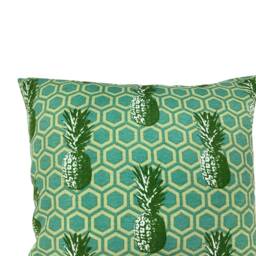 Cushion Cover Pineapple Patterned 40 X cm Green & Khaki, Back Made Of Linen/Cotton - thumbnail 2