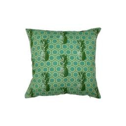 Cushion Cover Pineapple Patterned 40 X cm Green & Khaki, Back Made Of Linen/Cotton - thumbnail 1