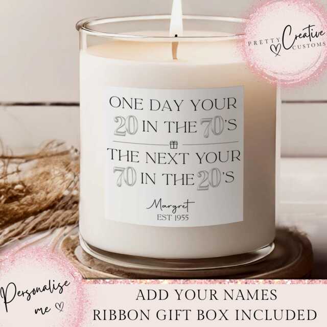 70Th Birthday Scented Candle, Making The World A Better Place Since, Happy Birthday, 70S, 70, 70Th, Gift - image 1
