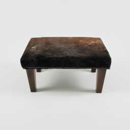 Brown Brindle Cowhide Footstool 310 - Hair On Hide Ottoman, With Modern Legs - thumbnail 3