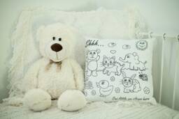 Color Your Own Pillow. Coloring Cushion + 12 Washable Markers. Cute Pets/ Sea Creatures - thumbnail 1