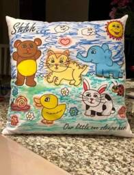 Color Your Own Pillow. Coloring Cushion + 12 Washable Markers. Cute Pets/ Sea Creatures - thumbnail 3